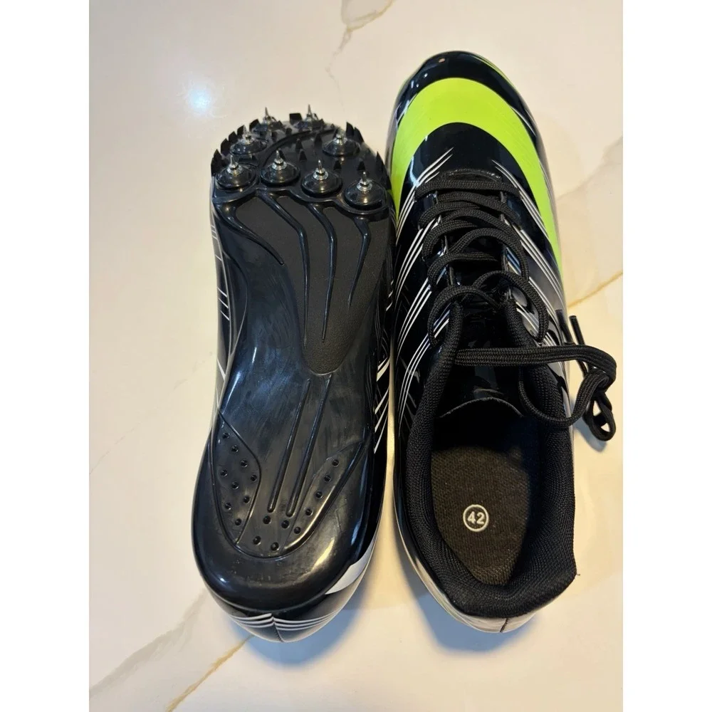 Track & Field Sprint Spikes Black Neon Green Racing Shoes Men US 8.5 EU 42 NWOB